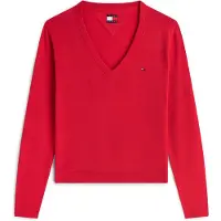 Tommy Hilfiger Pullover 'ESSENTIAL' vermelho