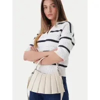 Lacoste Malas de tiracolo 'Petit sac Lenglen Défilé en cuir - Cristalline' branco