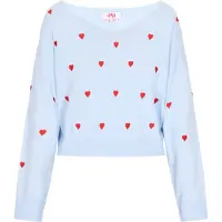 Mymo Pullover 'Comfy' azul claro / vermelho
