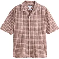 Next Camisa castanho / cor-de-rosa / magenta / branco