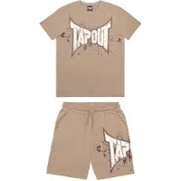 TAPOUT Fato de jogging 'Dunlab' castanho / castanho claro / branco