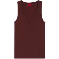 HUGO para mulher. 50514489 Camisola de alças Datamia castanha (M), Marrom, Casual, Algodão, Sem mangas / correias