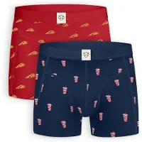 Adam Boxers 'Pizza Delivery' navy / amarelo / vermelho
