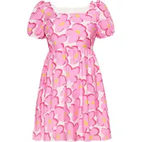 Usha Vestido de verão 'Fashion Look' amarelo / rosa / cor-de-rosa / branco