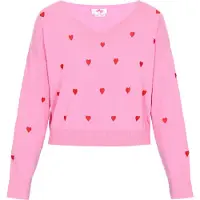 Mymo Pullover 'Comfy' cor-de-rosa / vermelho