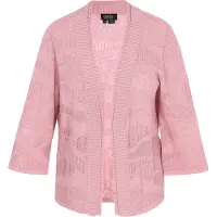 Usha Casaco de malha rosa claro