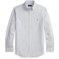 Ralph Lauren para homem. 710953704501 Camisa Oxford às riscas de ajuste personalizado branco, azul-marinho (XS), Casual, Sapatos de Fes