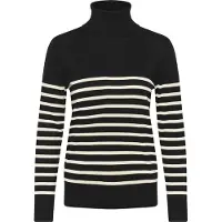 Saint tropez Pullover 'MilaSZ' preto / branco lã