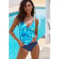 s.Oliver Top de tankini turquesa / azul escuro / amarelo / offwhite