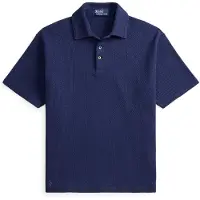 Ralph Lauren para homem. 710B18542002 Polo piquê com textura Standard Fit marinho (M), Casual, Algodão, Manga curta