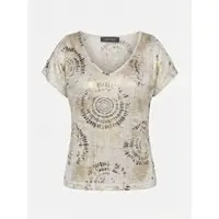 KOROSHI Camisa ouro / prata / branco