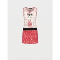 KOROSHI Vestido vermelho / preto / branco