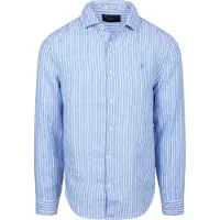 Superdry para homem. M4011103A Camisa de linho Riviera azul (L), Casual, Manga comprida