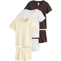 Next Calções de pijama ecru / castanho escuro / amarelo pastel