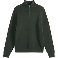 Levi's para homem. 0058U-0001 Suéter Housemark com zíper de um quarto verde (S), Casual, Algodão, Manga comprida