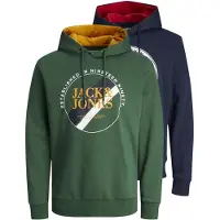 Jack & Jones Sweatshirt 'JJLoof' navy / caril / verde / carmesim