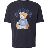 GUESS Camisa 'BEAR' navy / azul claro / castanho claro / cinzento