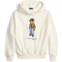 Ralph Lauren para mulher. 211B17799001 Camisola de algodão para mulher com camisola pólo Urso em branco (S), Casual, Manga comprida