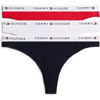 Tommy Hilfiger Underwear Tanga 'Essential' cinzento claro / vermelho / preto / branco