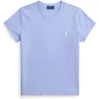 Ralph Lauren para mulher. 211B14605025 Camiseta de malha de algodão Classic Fit azul claro (XS), Casual, Manga curta
