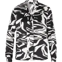 Faina Blusa preto / branco lã