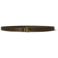 Ralph Lauren para mulher. 412P15764003 Cinto de couro com fivela LRL castanho (S), Marrom, Casual, Pele