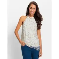 HEINE Top ecru / cinzento / prata