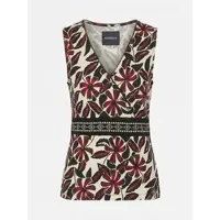 KOROSHI Top vermelho escuro / preto / offwhite