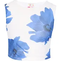IZIA Top turquesa / branco