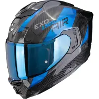 Scorpion EXO-1500 Carbon Air Platted Capacete Integral Preto/Azul M