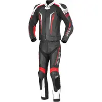 Büse Tormo Senhora Fato de couro de 2 peças Preto/Vermelho 44