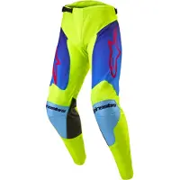 Alpinestars Racer Hoen Calças cruzadas Amarelo néon/Azul/Vermelho 32 homens