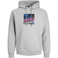 Jack & Jones Sweatshirt 'JCOLogan' azul / acinzentado / rosa / preto