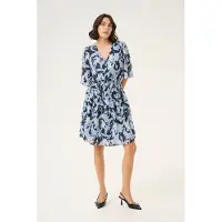 Kaffe Vestido azulado / preto / branco
