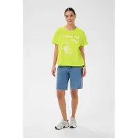 Kaffe Camisa 'KAChelsea' verde néon / branco