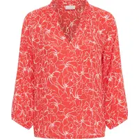 Kaffe Blusa 'KATine Amber' vermelho-alaranjado / branco