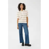 Kaffe Pullover 'KALizza' bege claro / bege escuro / branco