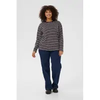 KAFFE CURVE Camisa 'KCWinni' berinjela / branco