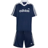 Adidas Originals CONJUNTO DE POLO COM RISCAS FINAS E CALÇÕES