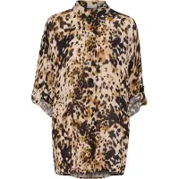Kaffe Blusa 'Thora' bege / castanho / preto
