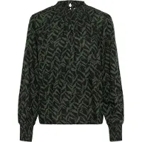 Kaffe Blusa 'Dina' verde escuro / preto
