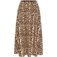 Kaffe Saia 'Leopra' bege / castanho / preto