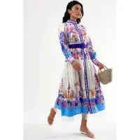 MSN Collection Vestido azul / rosa / branco
