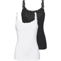 LASCANA Camisola interior preto / branco