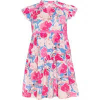 Usha Vestido de verão 'Fashion Look' azul real / rosa / rosa pastel / branco