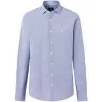 Hackett London para homem. HM3010762 Camisa City Gingham azul (S), Casual, Algodão, Clássico, Manga comprida, Marinho