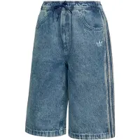 Adidas Calças 'LOOSE DENIM' azul ganga / branco