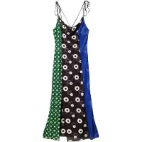 Desigual Vestido de verão azul real / esmeralda / preto / branco