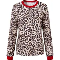 Faina Camisa bege claro / castanho / castanho escuro / vermelho