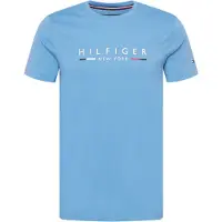 Tommy Hilfiger Camisa 'Slim NYC Logo' navy / azul claro / vermelho / branco